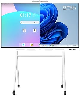 GTek 65 Zoll Smart Board, 4K Interaktives Whiteboard, Touchscreen Digital Elektronisches Whiteboard mit Android 13 8+128GB OS, Dual OPS Slot, Langlebiges Design für Klassenzimmer, Büro, Geschäft und