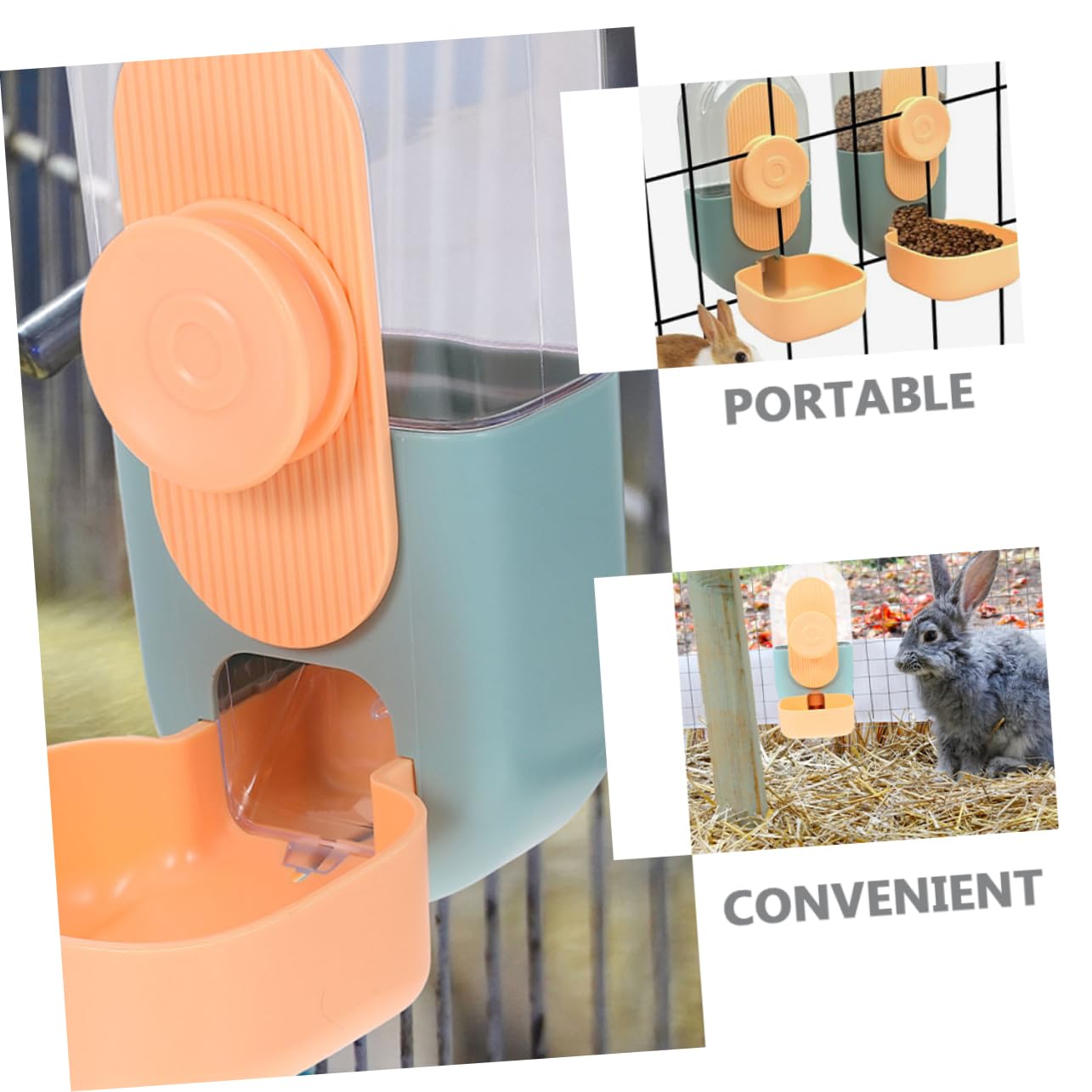 Toyvian Mangiatoia Automatica per Conigli e Criceti Dispenser Appendibile per Cibo e Acqua Realizzato in Materiale Resistente