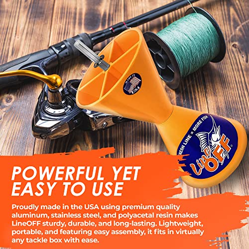 Lineoff Fishing Line Winder Spooler (Orange) - Drill Powered Fishing Line Stripper Tool - Fishing Accessories - Electric Fishing Reel Spooler #TOP6