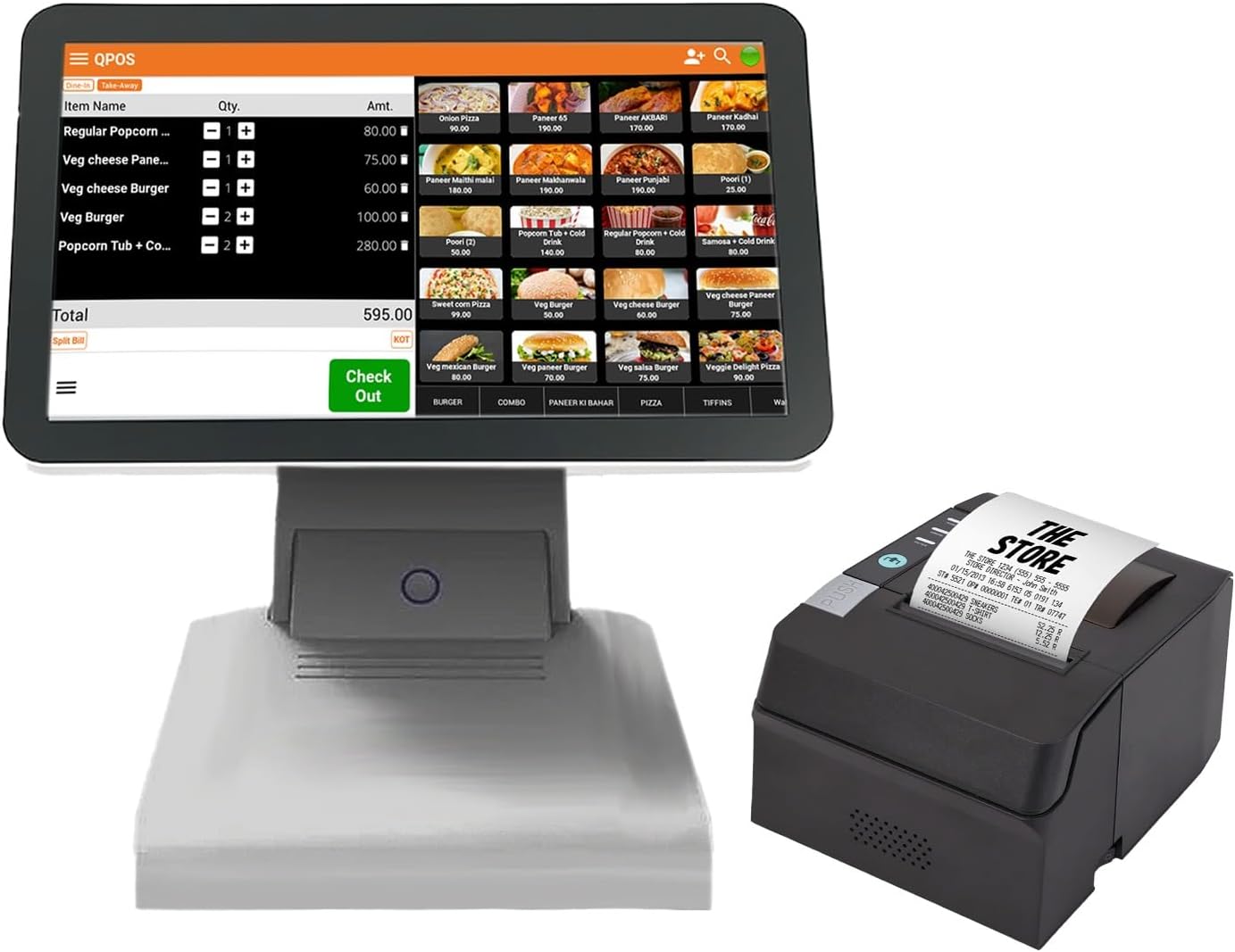 SHREYANS Touch POS Machine with 80mm Thermal Printer & Free Billing Software | Please Contact Our Customer Care for Virutal Demo Before Placing The Order (for Restaurant + Free 80mm Printer)