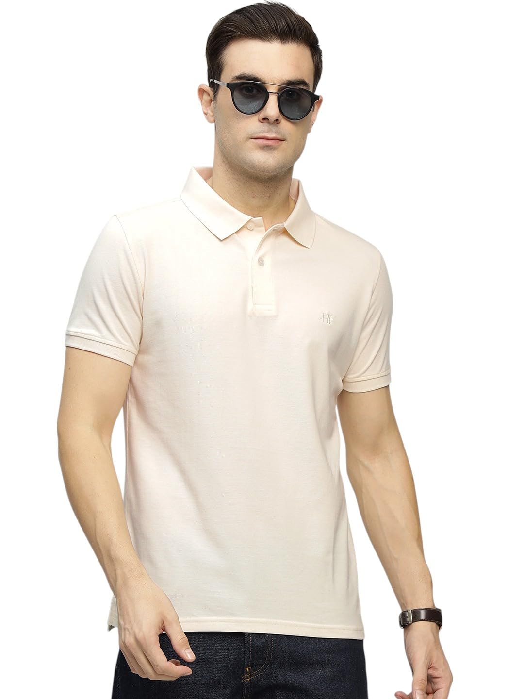 Men Polo Collar Pure Cotton T-Shirt