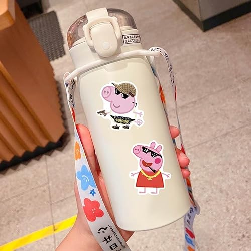 Miniatura 8 de 100 calcomanías de cerdo para niños lindas calcomanías para botellas de agua calcomanías impermeables de vinilo para laptop patineta bicicleta