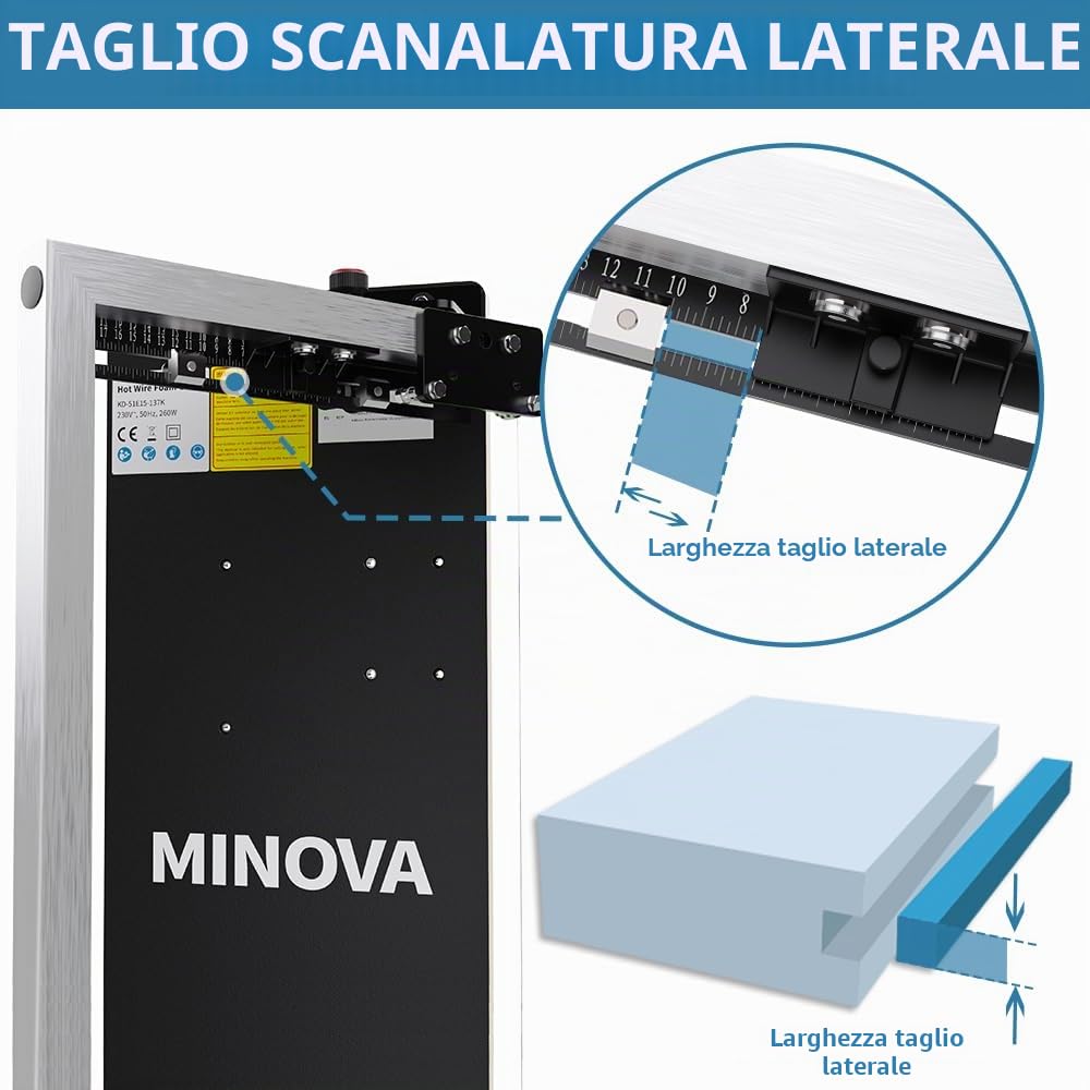 MINOVA GAZELLE Modell 2.1 / Taglierina per polistirolo a filo caldo (Gazelle 2.1: 1.300 mm) inclusi 10 fili da taglio per taglierina a filo caldo
