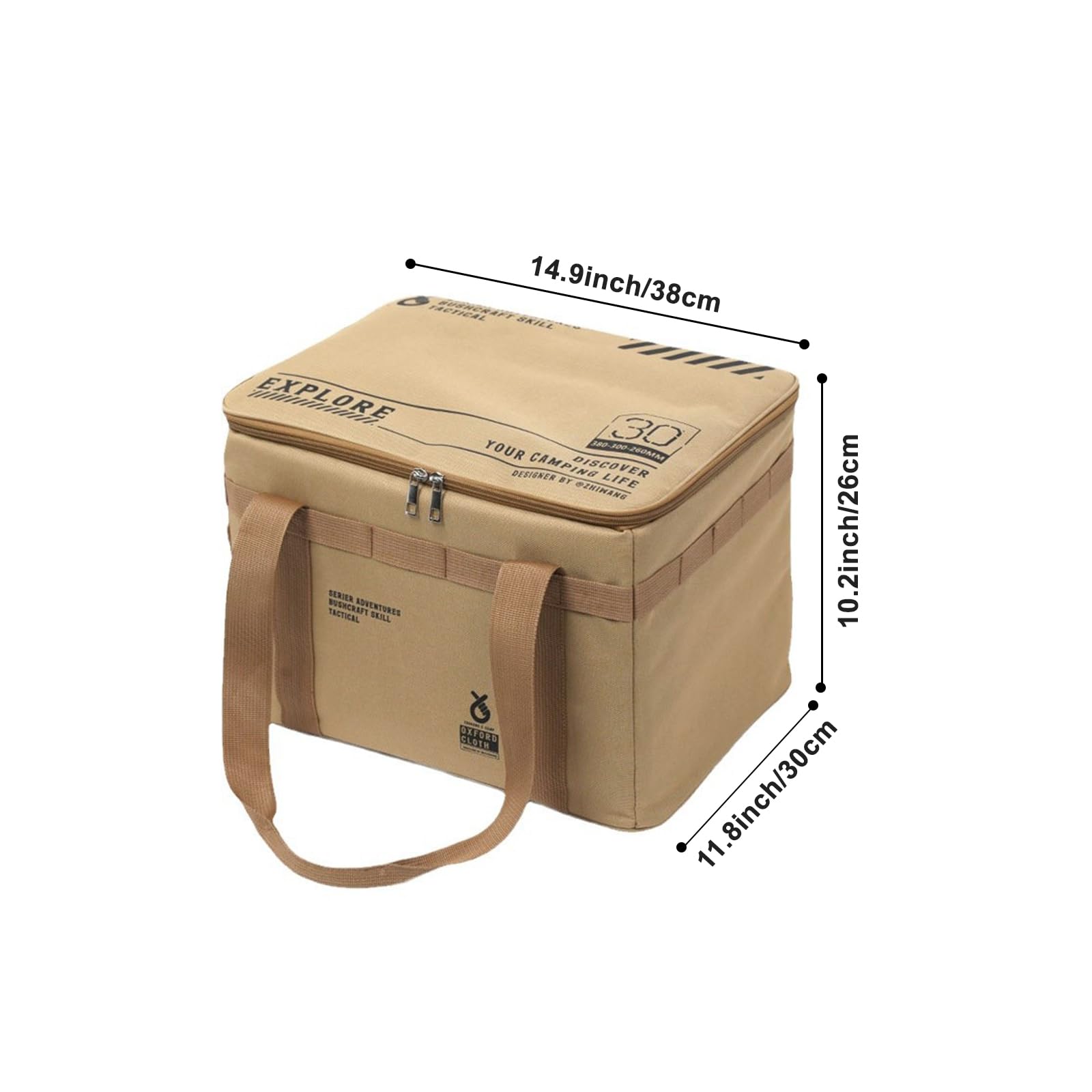 Borsa organizer da picnic – Borsa portaoggetti impermeabile di grande capacità, organizer pieghevole per spiaggia, escursionismo e coperta/utensili all'aperto