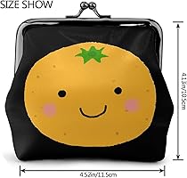 Amazon | 顔のついたみかん 小銭入れ がま口財布 レザー 可愛い Amazon | 顔のついたみかん 小銭入れ がま口財布 レザー 可愛い