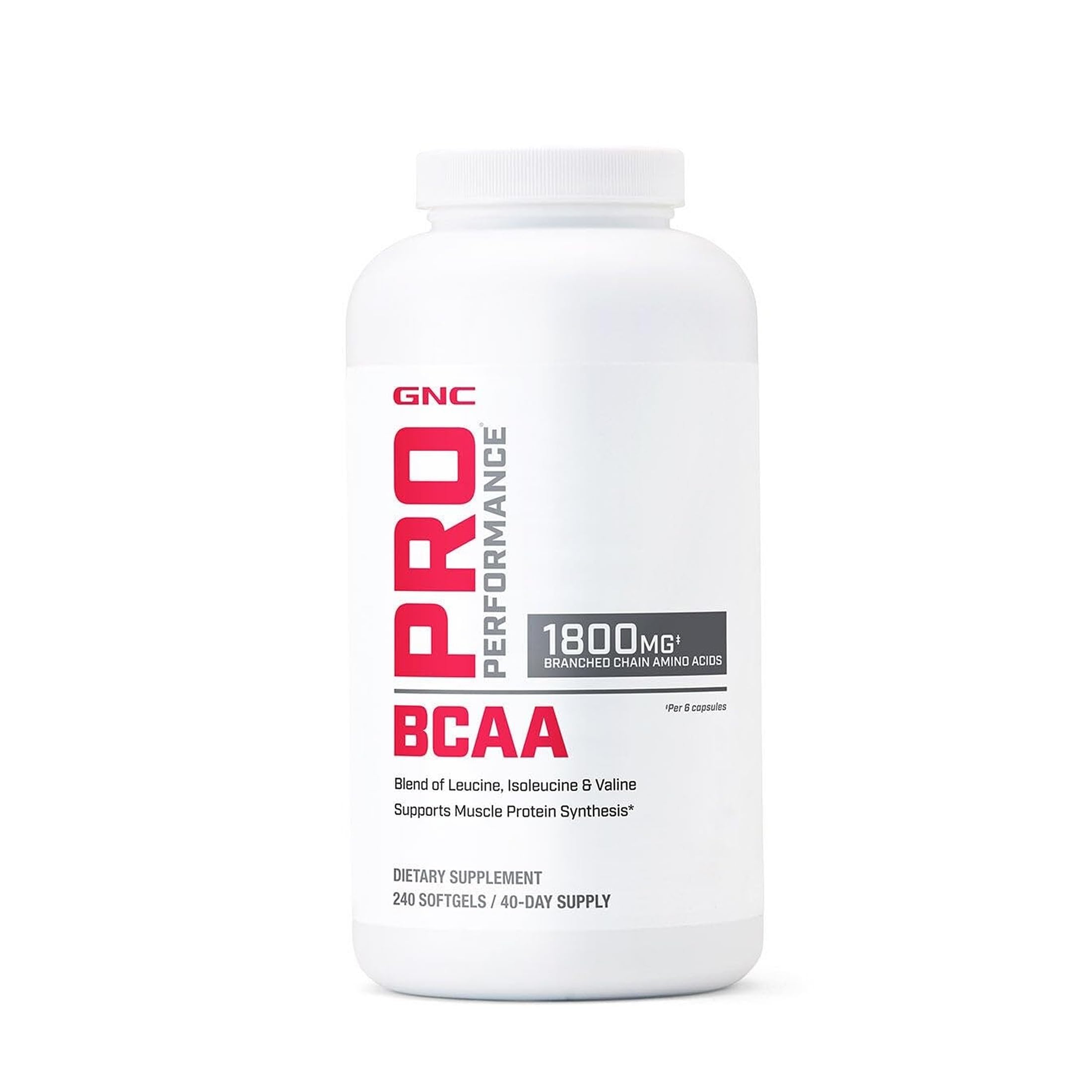 GNC Pro Performance BCAA 1.8g, 240 Softgels, 40 Servings