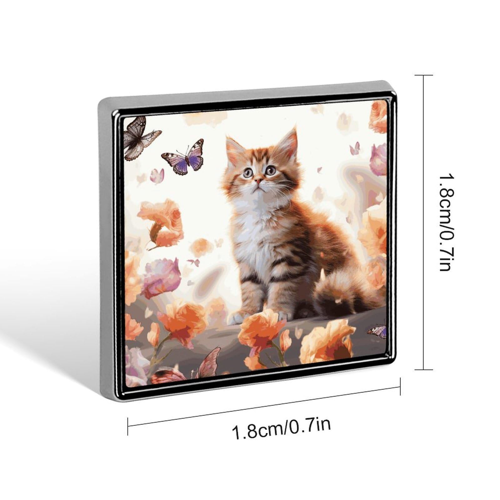 Square Lapel Pins Square Brooceh Badge for Backpacks Or LapelsCute Kitten Butterfly Lapel Accessory