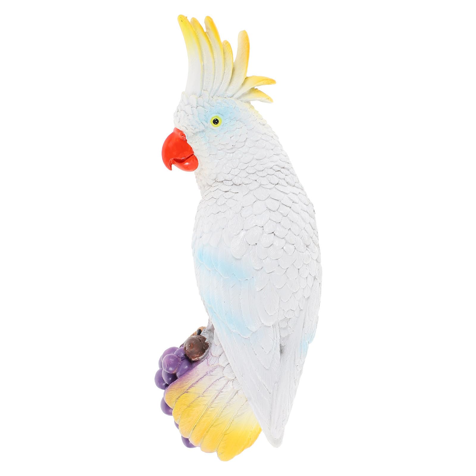 Loro blanco colgante de resina, un adorno de jardín con diseño delicado