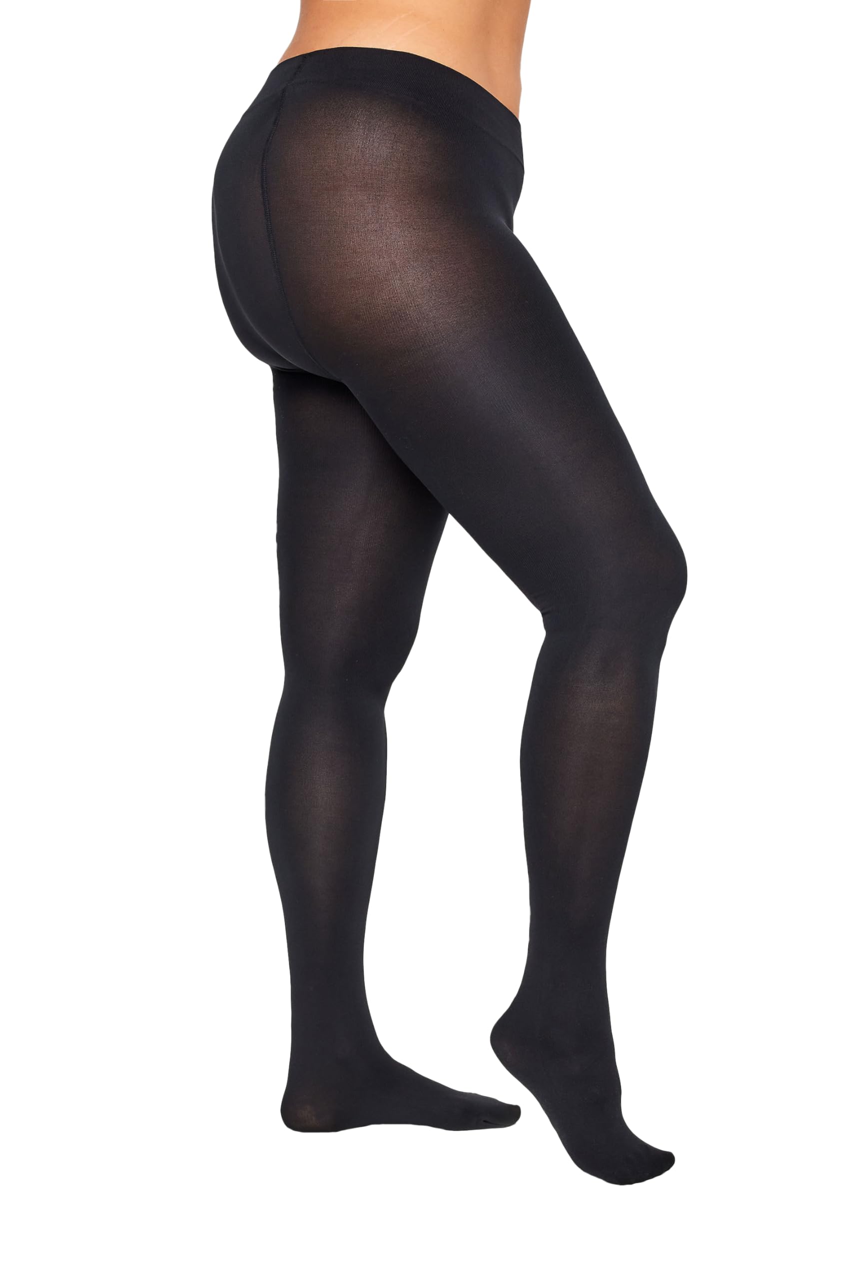 Women's Black Yours 150 Denier Thermal Tights Size 22-26