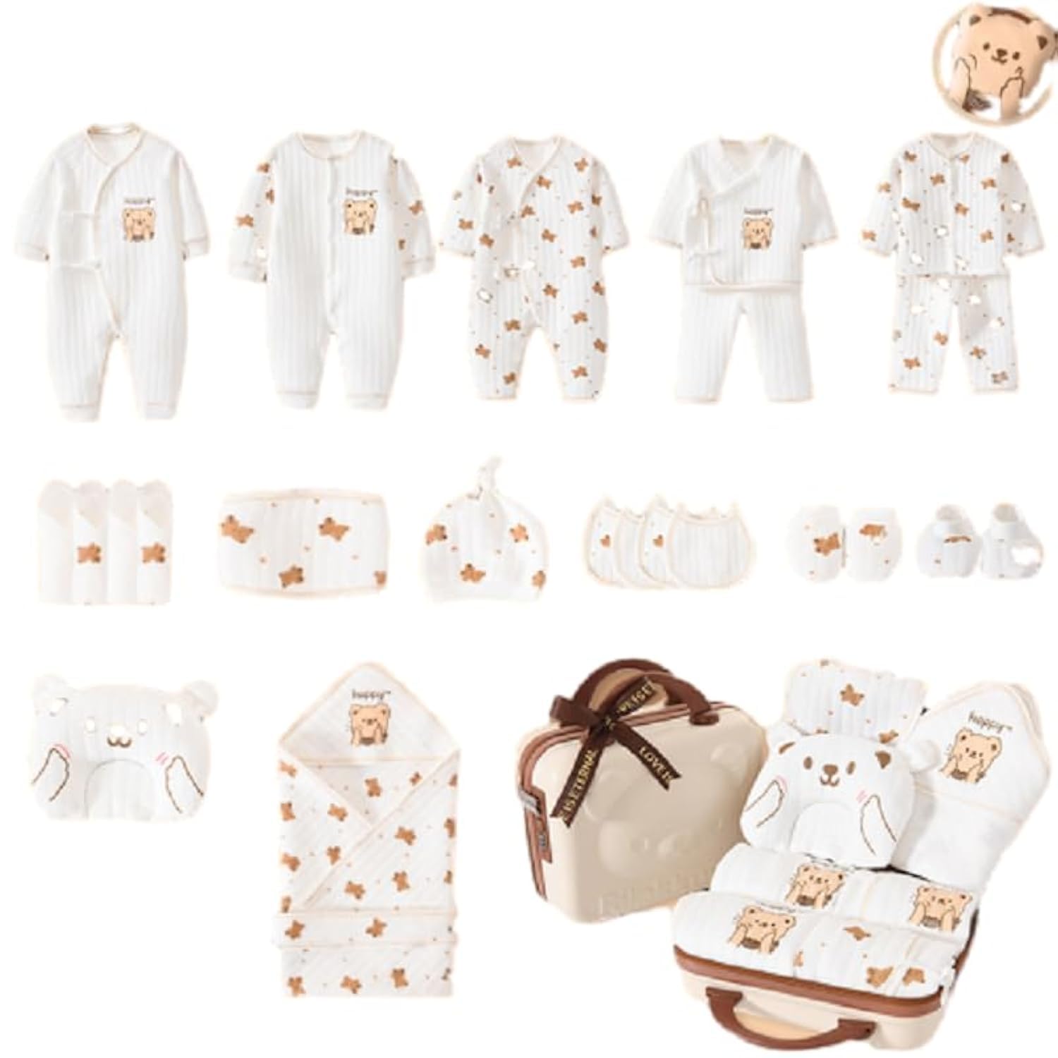 – Newborn Baby Gifts Set Layette Gift Set Baby Girl Boy Gifts Premium Cotton Baby Clothes Accessories Set Fits Newborn to 6 Months