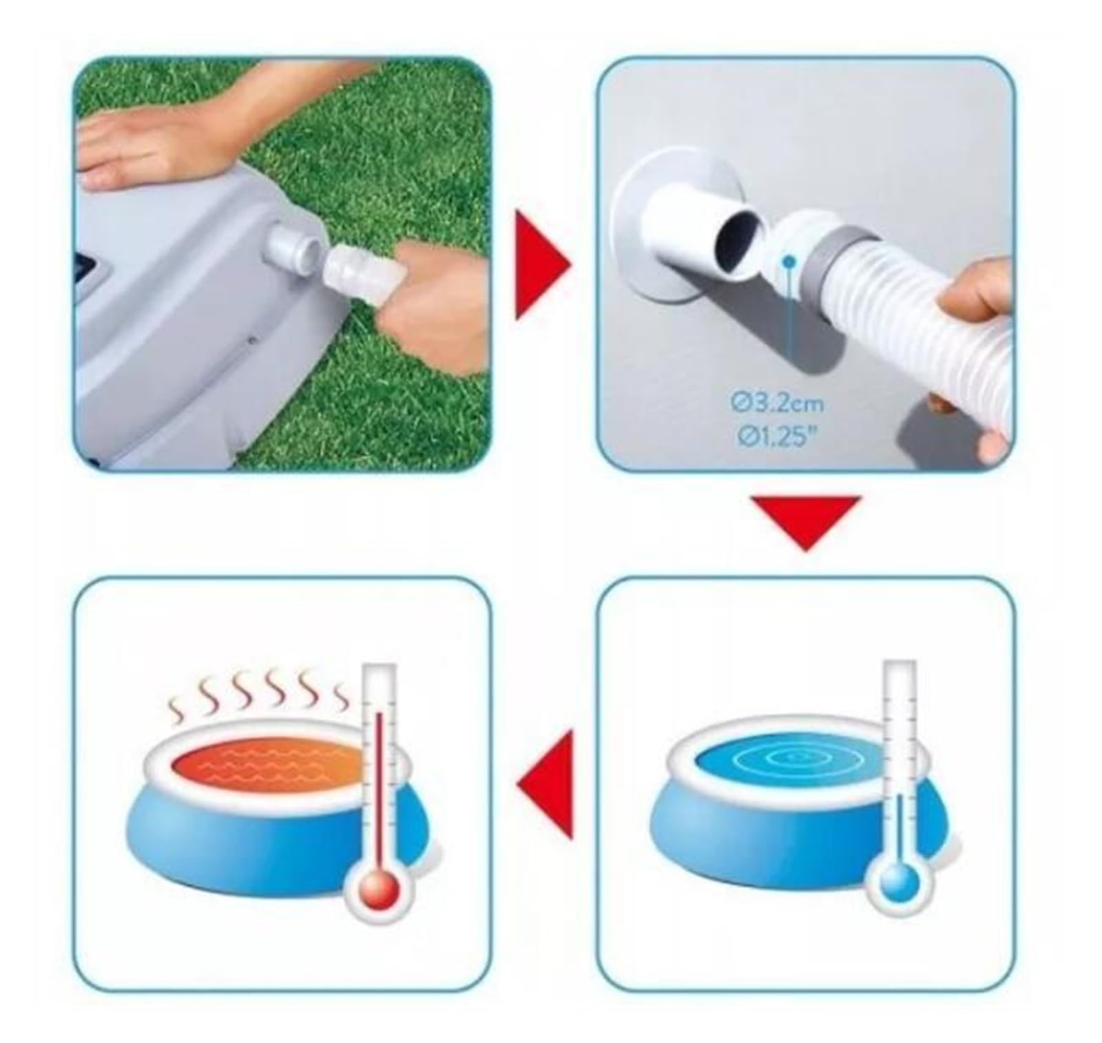 Calentador DE Piscina con Control Digital, for Trabajos en Piscinas de 400-4500 gal/1520-17035 l, Filtro 1000 GAL/h (3785 l/h) - Termoflujo