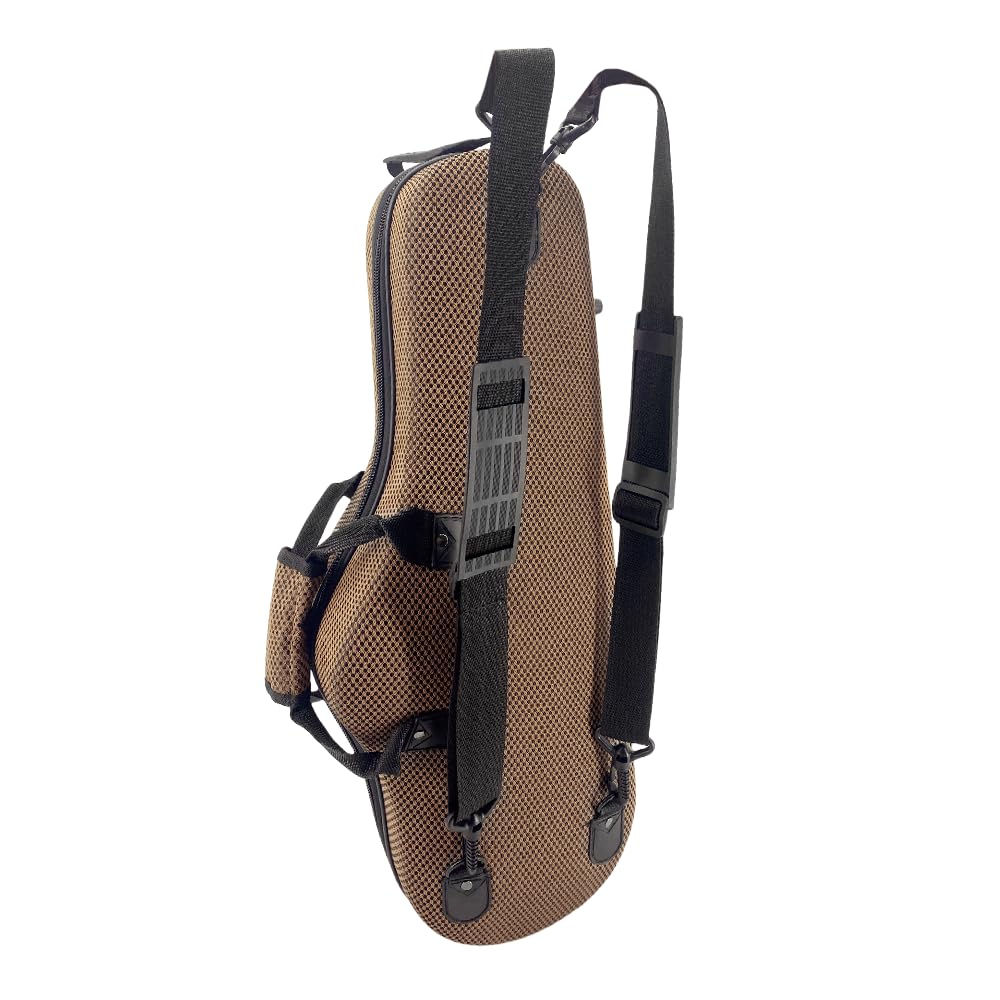 Custodia professionale per sassofono contralto, in nylon con tracolla, leggera e resistente, per sassofono contralto, custodia per accessori (marrone)