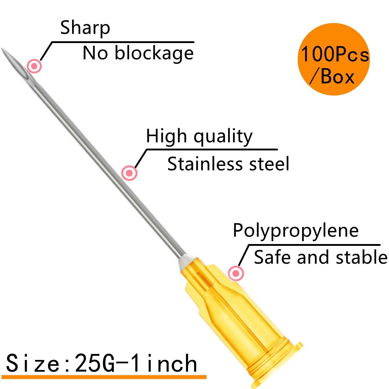 Paquete de 100 jeringas de plástico Luer Lock de 3 ml/cc con aguja de 25 Ga, herramientas de medición de laboratorio para dispensación industrial, laboratorio de ciencia y suministros de inyección de
