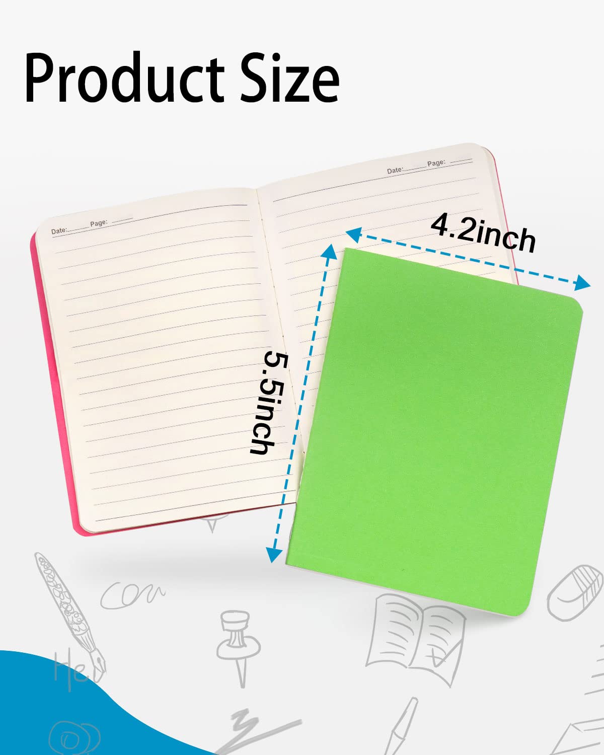 Mini Lined Notebooks Bulk 60 Packs A6 (4.25x5.5 in) Small Pocket Notebooks Ruled Page Colorful Cover, Pocket Journals for Students Drawing Memo Notepad 30 Sheets/60 Pages