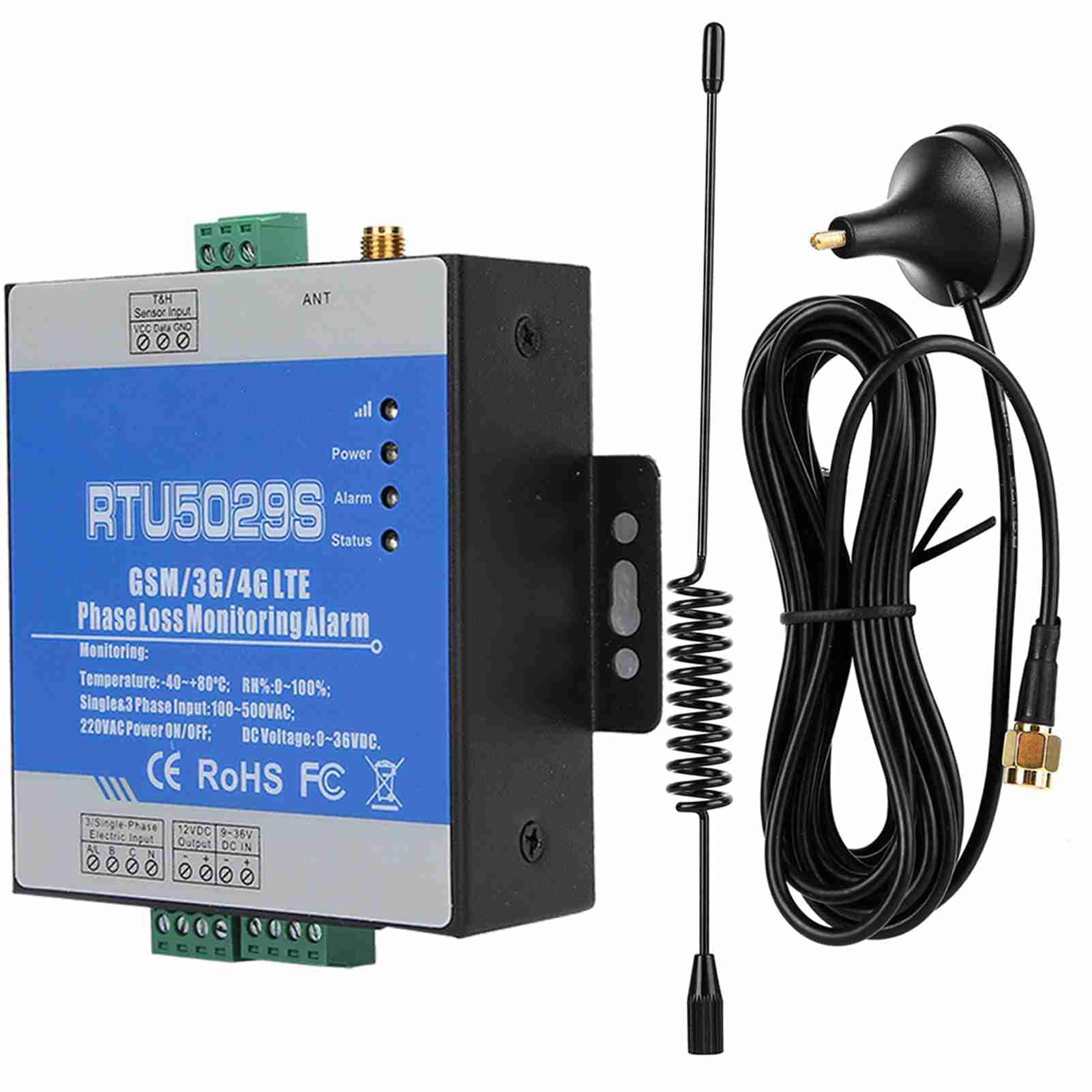 RTU5029 GSM 380 V, Temperatur-Feuchtigkeitsalarm Power RTU5029 3-Phasen-Verlust-Fehlerstatus-Überwachungscontroller 100 240 V