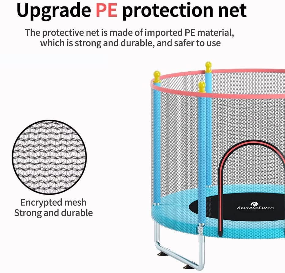 Image of StarAndDaisy 55-Inch Trampoline with Safety Net and U-Shaped Legs for Kids and Adults /Indoor and Outdoor Use /Strong 120KG Weight Capacity /Durable Stainless Steel Frame and Legs (Blue Economy)