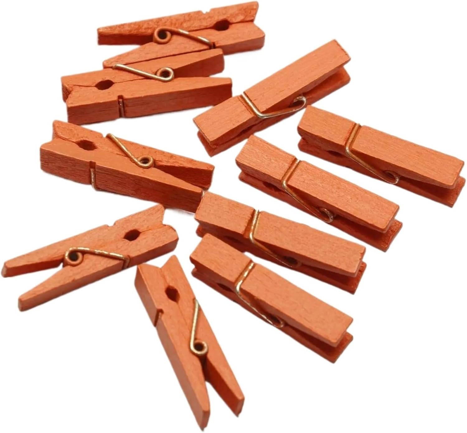 Clothes Pins 280Pcs Colorful Small Wooden Clip Wooden Clip Color Rope Single Color Mini Clothes Pins 35mm for Photo Wall and DIY Craft(Orange)