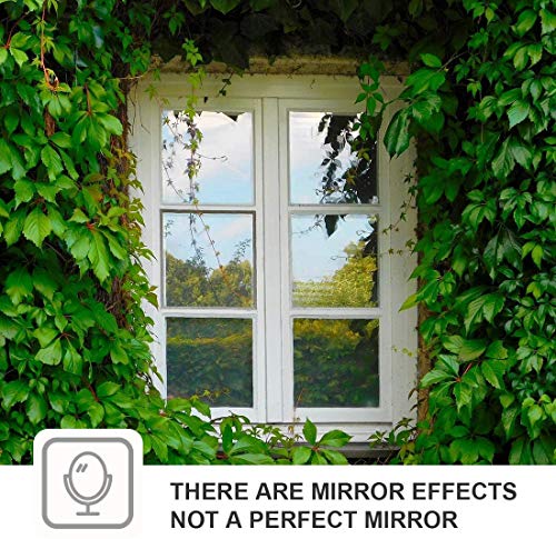 WPCTEV One Way Mirror Window Film Daytime Privacy Heat Control Film Solar Film Non-Adhesive Window Tint for Home and Office Blue & Silver 6 Mil 17.5 Inch x 6.5 Feet