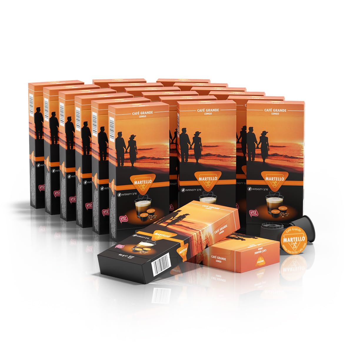 Martello Kaffeekapseln CREMA GUSTO – 200 Stück (20x10) Master Packung | UTZ-zertifiziert | Nachhaltig & Fair | Von Hand gepflückt | Kompatibel mit Martello-Kapselmaschinen
