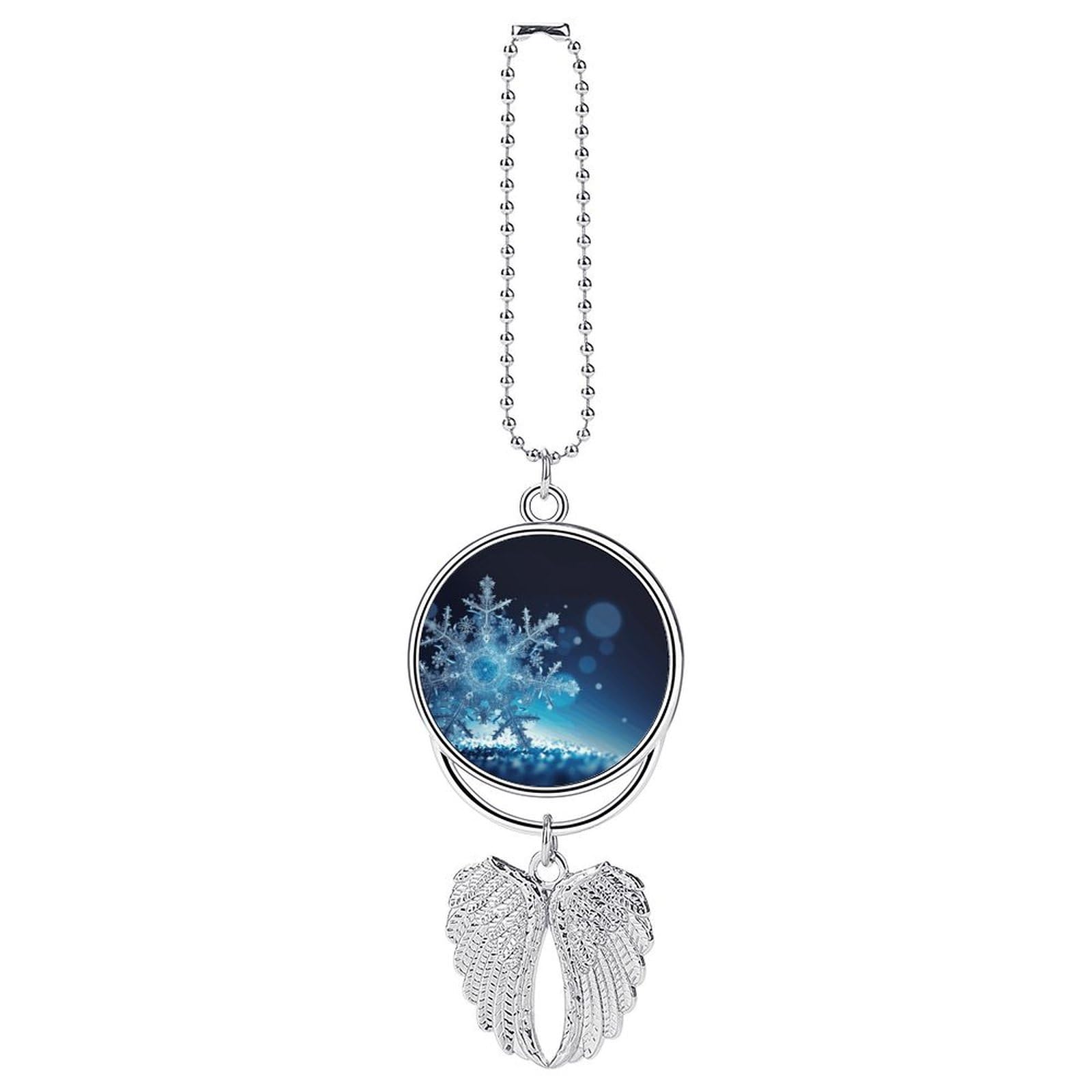 Blue Christmas Snowflake Car Pendant Hanging Swing Auto Rear View Mirror Hanging Car Rear View Mirror Charm Truck Hanger Ornament Charm for Car Rear View Mirrors Accessories