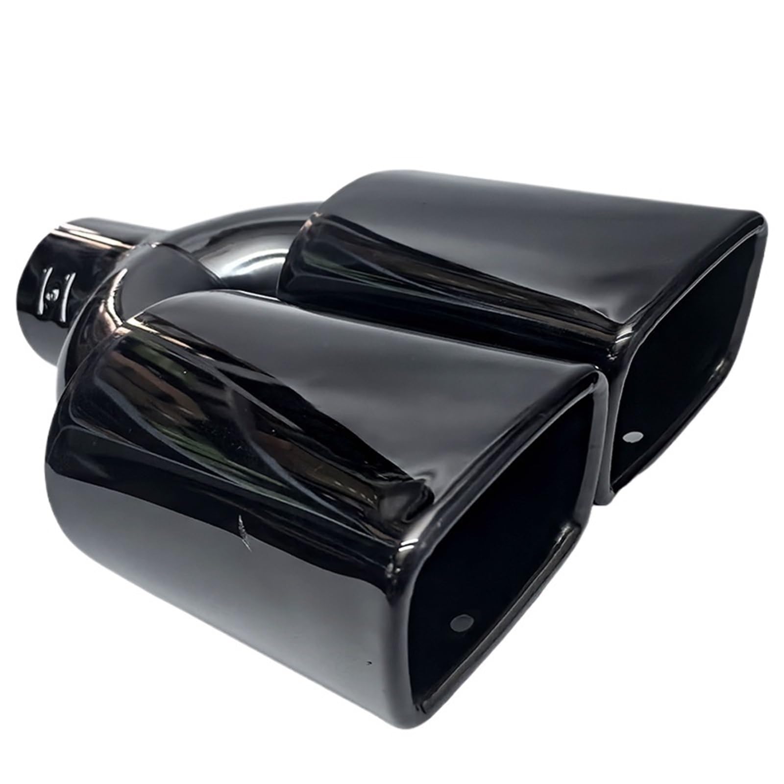 1 Szt. Końcówka Tłumika Ze Stali Nierdzewnej System Rur Uniwersalny Kwadratowy Podwójny Wylot Końcówka Wydechu Akcesoria Samochodowe Wlot 60mm(Titanium black)