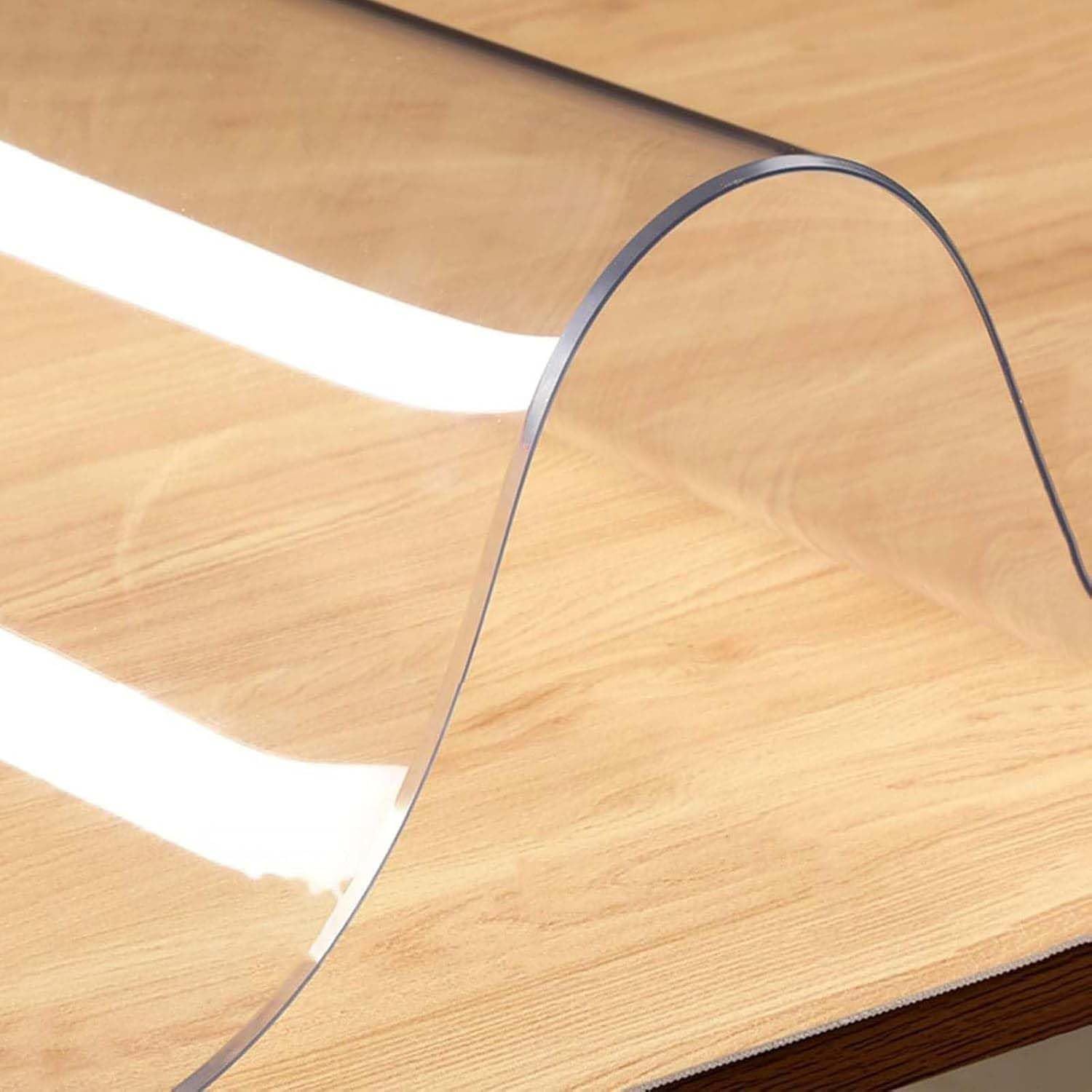 Ffsaacol Clear Plastic Table Protector, Anti-Scratch Table Cover Protector, Waterproof PVC Tablecloth Heat Resistant, Easy Clean, for Dining Room Table 1.5mm, 45x60cm/18x24in