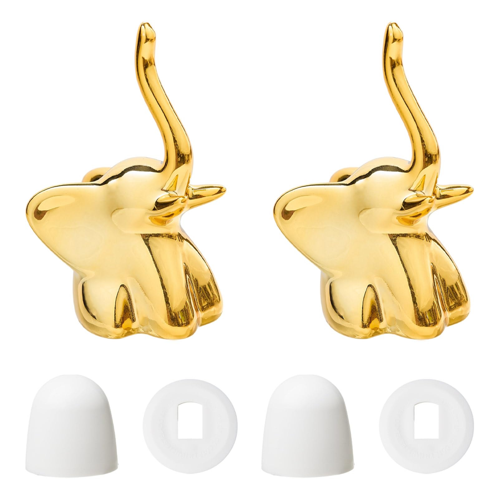 LEGENTLISUR Ceramic Elephant Toilet Bolt Covers Decorative, 4 Pcs