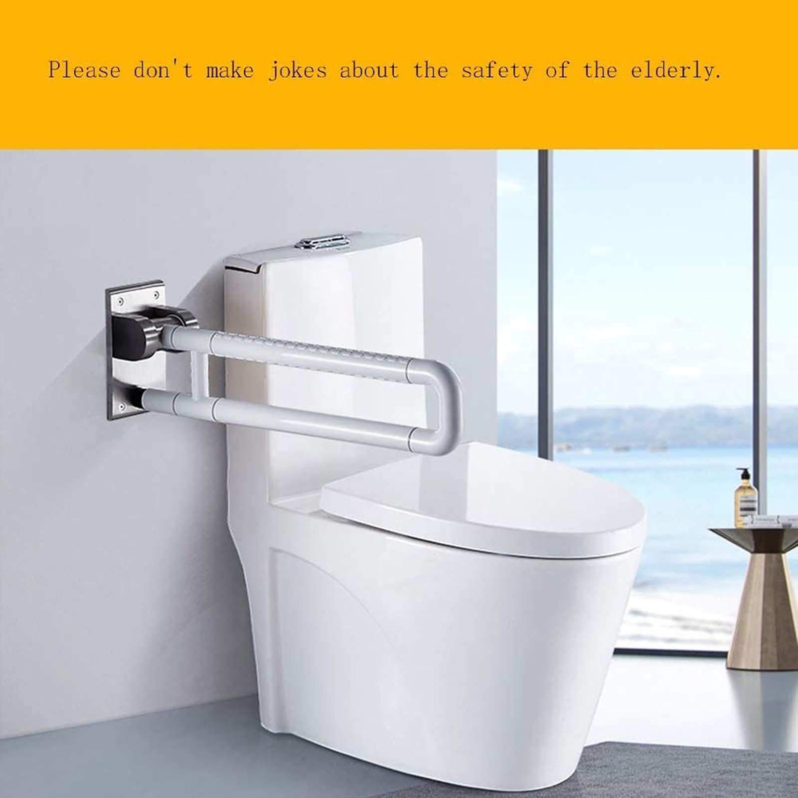 Maniglioni di Sicurezza per Bagno, corrimano Pieghevole di Sicurezza per Anziani in Acciaio Inossidabile Antiscivolo per disabili (Bianco)