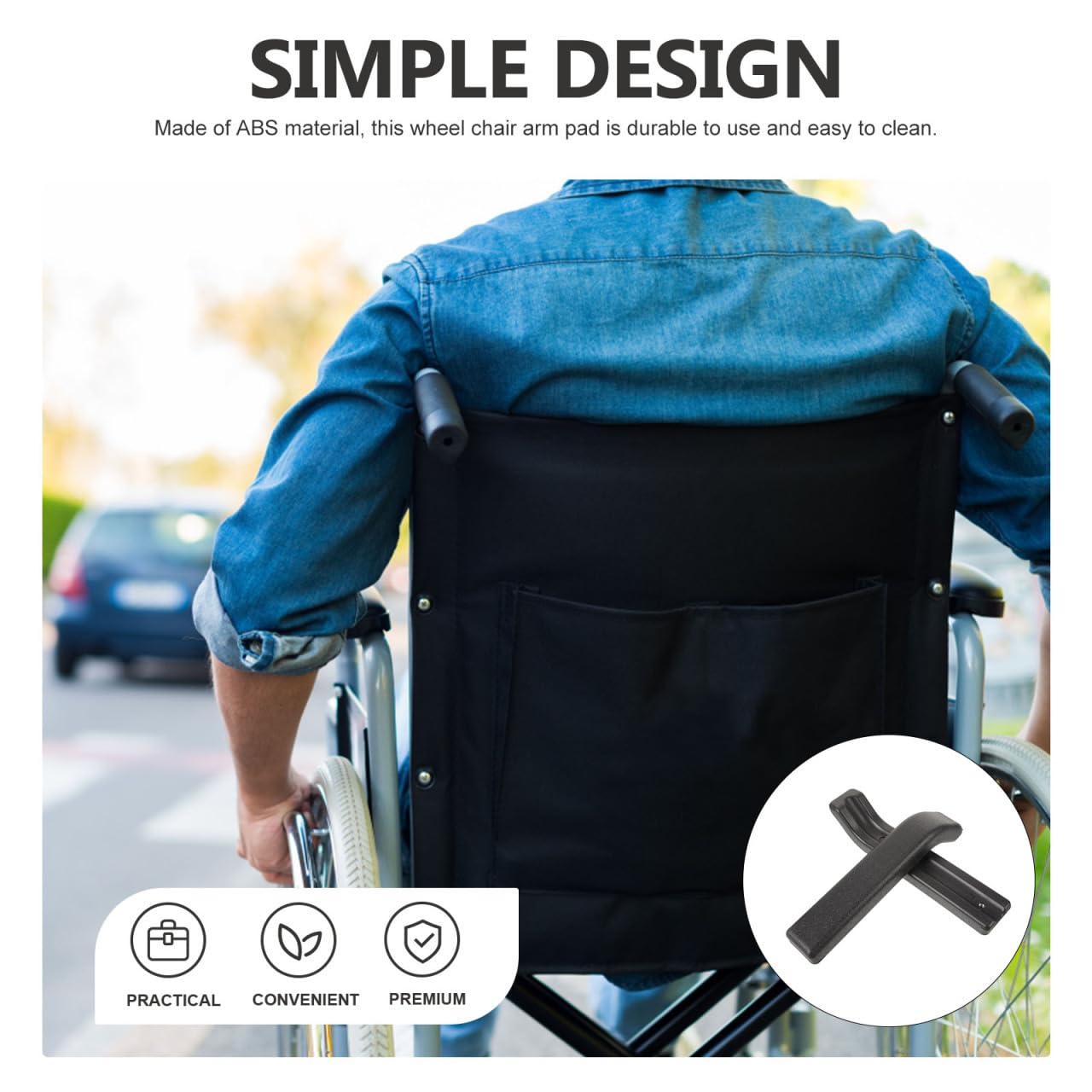 OSALADI Almohadillas Para Reposabrazos De Silla De Ruedas 10.23X1.77X0.78 Pulgadas Antideslizantes Repuestos Compatibles Con La Mayoría De Sillas De Movilidad Para Uso Diario