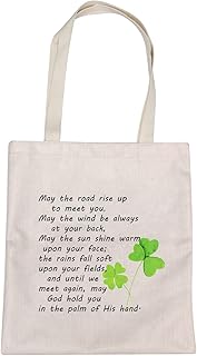 MBMSO Irish Blessing Tote Bag May the Road Rise up to Meet You Gifts Irish Gifts Shoulder Bag Farewell Gifts for Friends (Irish Blessing TB)