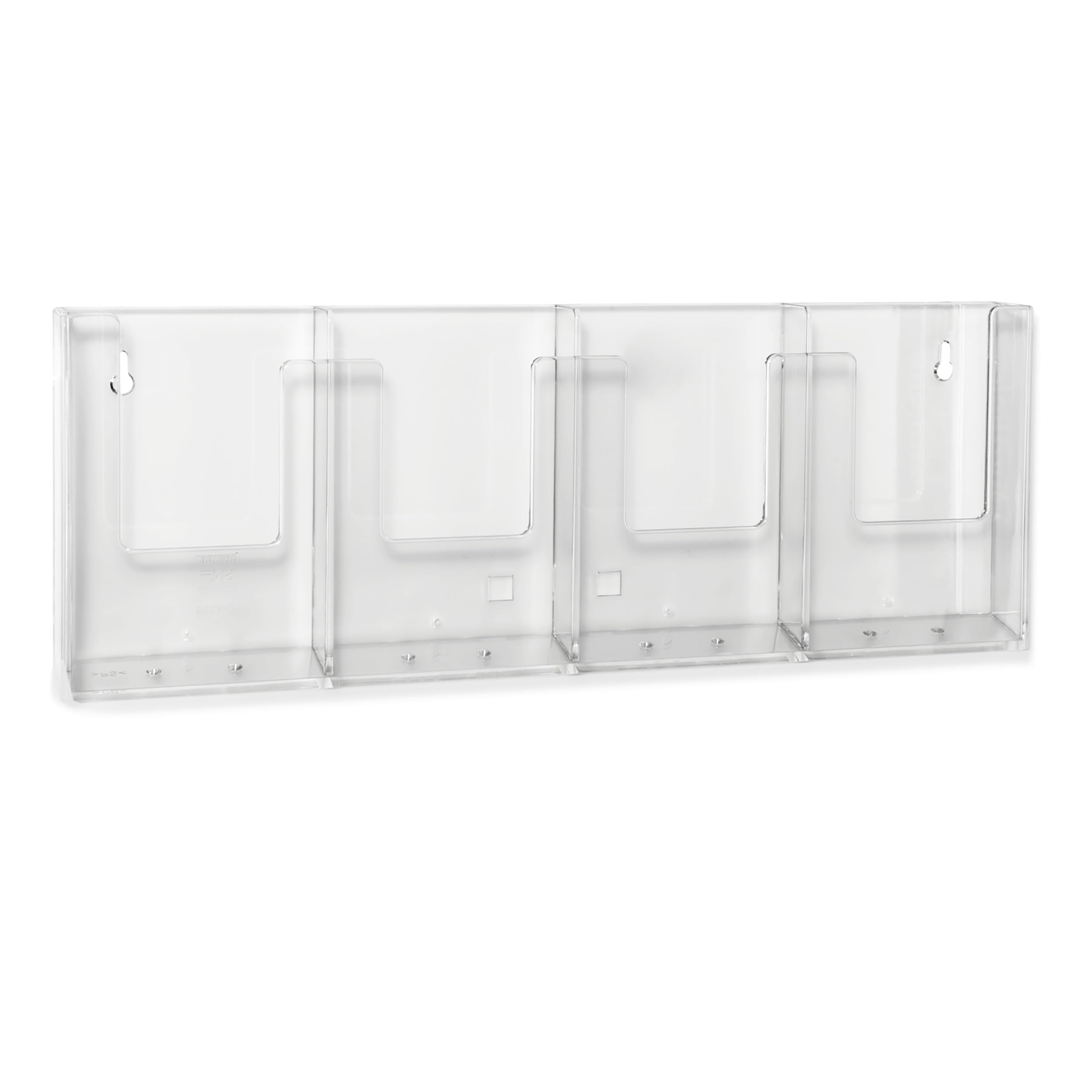 taymar Soporte para folletos de pared largo DIN (DL) (tríptico), soporte para volantes, expositor de pared con cuatro compartimentos (dimensiones interiores 10,2 cm)