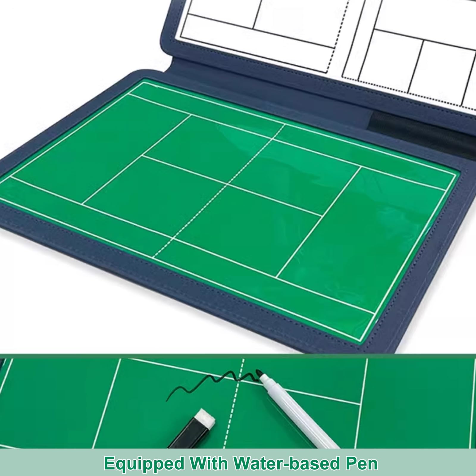 Cartellina Allenatore con Penna Magneti, Lavagnetta Strategie, Lavagna Magnetica per Allenamento e Analisi dei Giochi, Lavagna per Allenatori di Tennis, con 2 Pennarelli per Lavagna Bianca