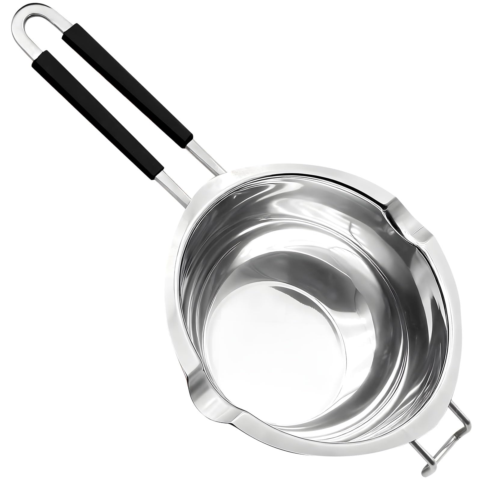 Jazuaiao Chocolate Fondue Pots 1200ml with 2 Interchangeable Molds Efficient Melting and Steaming for Dessert Preparation Stainless Steel Double Boiler for Chocolate
