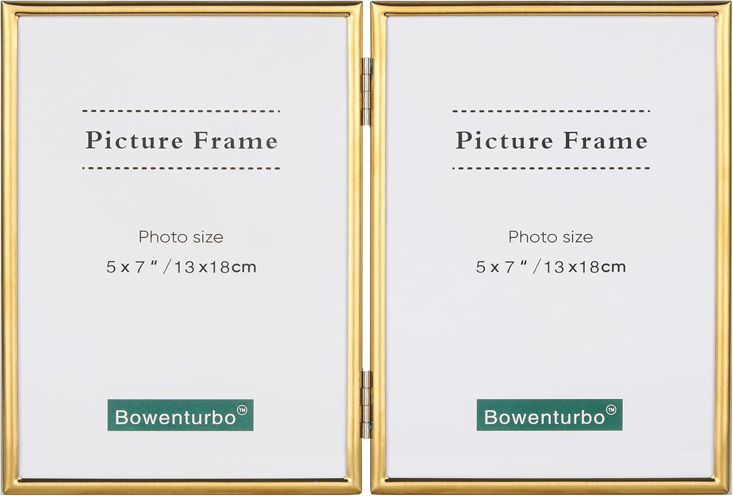 Bowenturbo 5x7 Metal Picture Frames Double Hinged,Folding