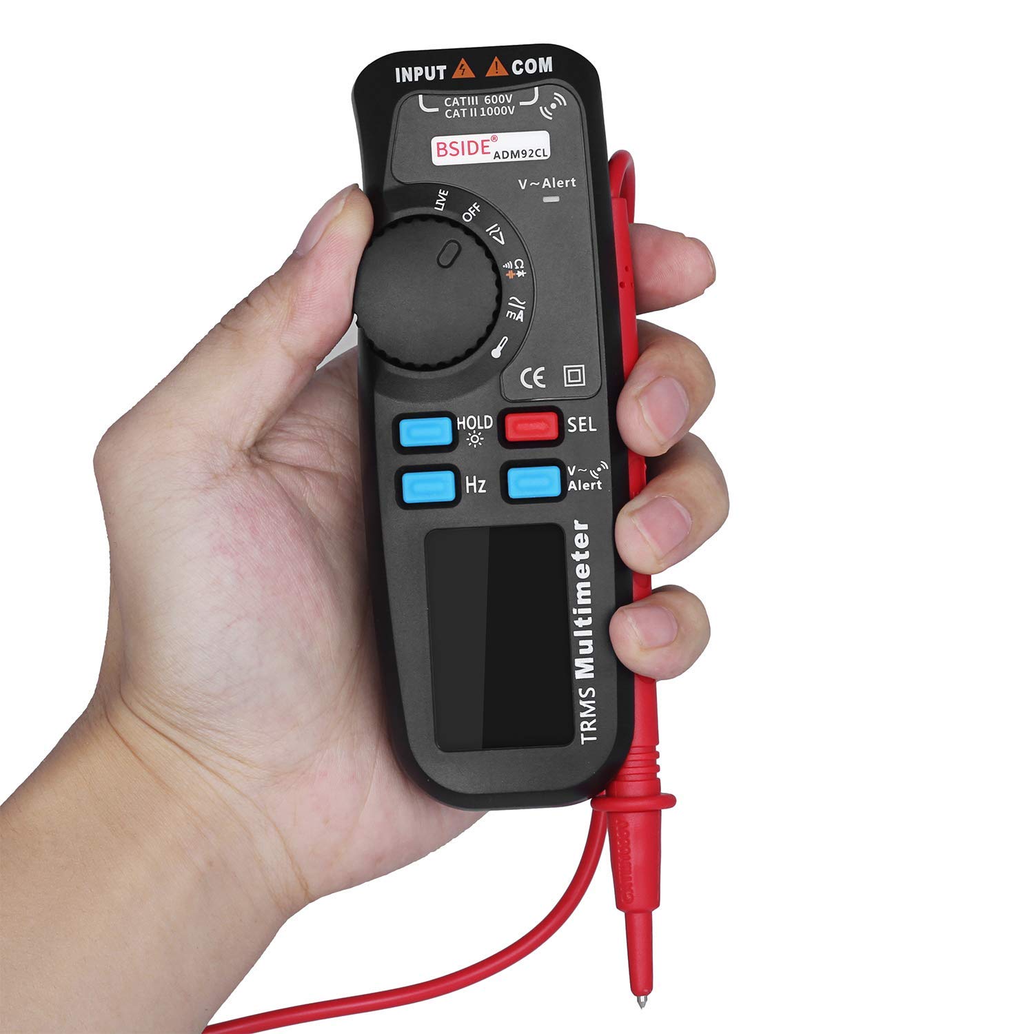 Cyfrowy multimetr kolorowy wyświetlacz Auto Range 6000 TRMS Tester z przewodem na żywo Sprawdź Temp HZ HZ Ohm Diode Meter Adm92Cl, Dokładne odczyty