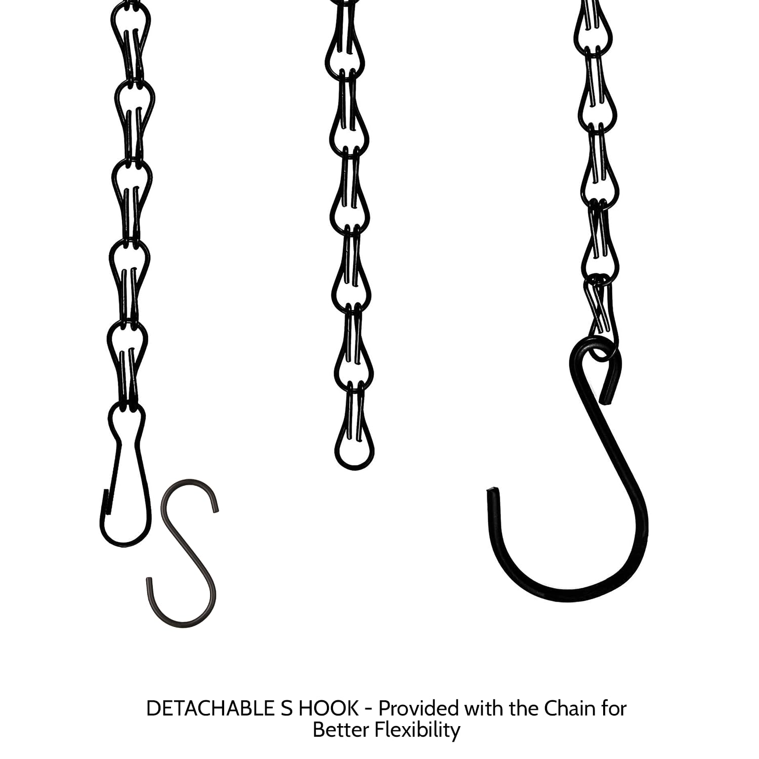 Durable Single Loop Metal Chain with Dual S-Hooks 16 Inches | Corrosion-Resistant Coating | Heavy-Duty Utility Chain for Hanging, Securing & Household Use | Supports Up to 5kg | Pack of 10 — Amazon image 7