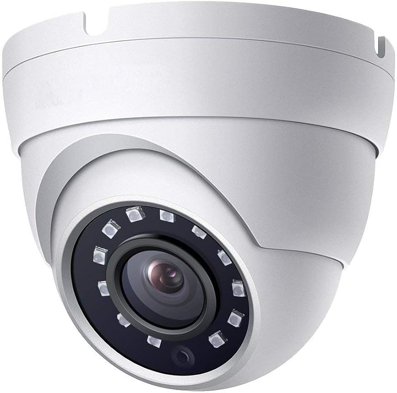 Cámara de seguridad de vigilancia CCTV Real HD 2MP Dome TVI AHD, ángulo de visión amplio de 0.110 in, cámara domo 1080P, visión nocturna de 65 pies, exterior, compatible con DVR analógico TVI AHD CVI, carcasa de metal completa
