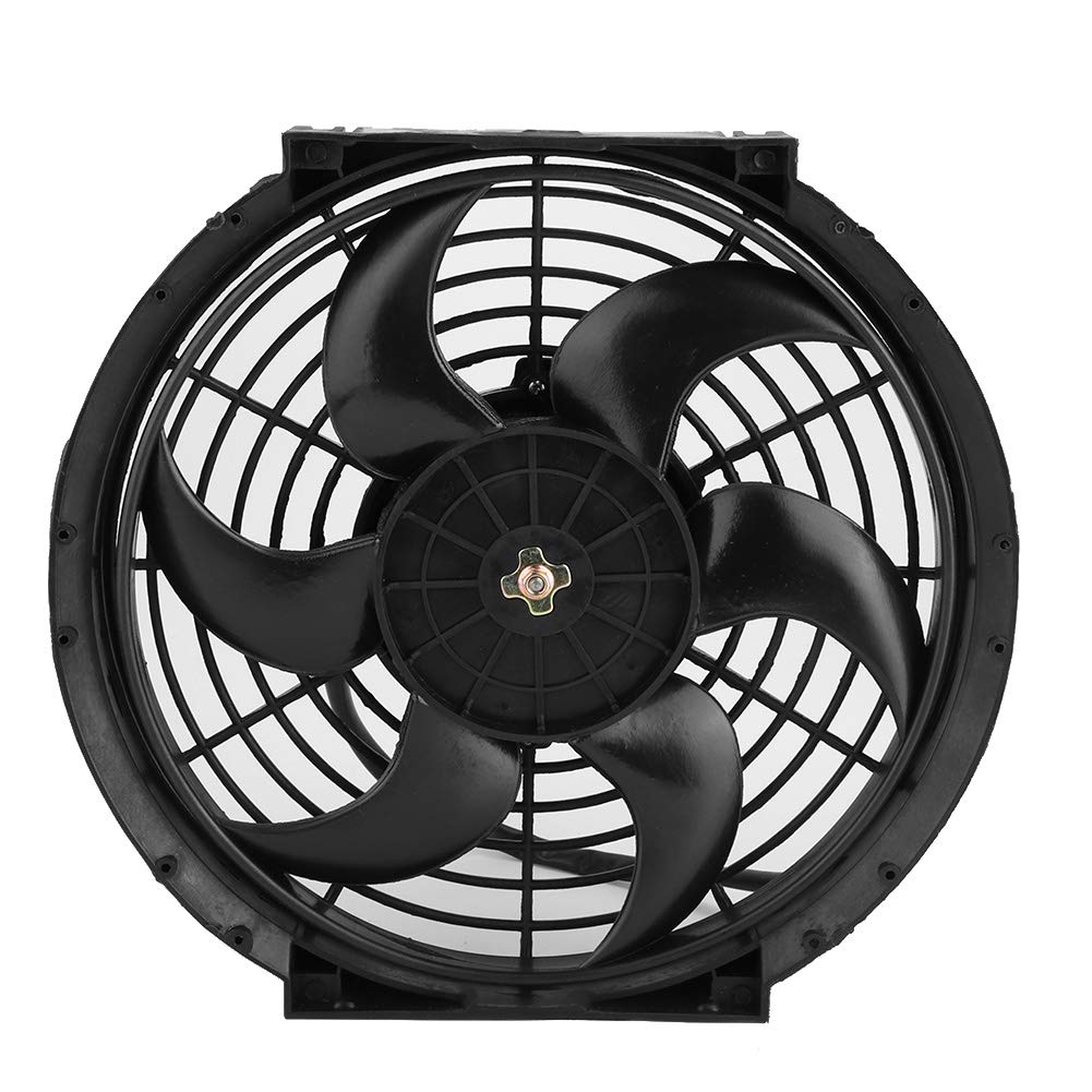 Wakects Ventola di Raffreddamento per Auto, 12 V, 80 W, Ventola di Raffreddamento per Auto, Ventilatore Elettrico Universale 10 Pollici, per Camion rimorchio con Kit di