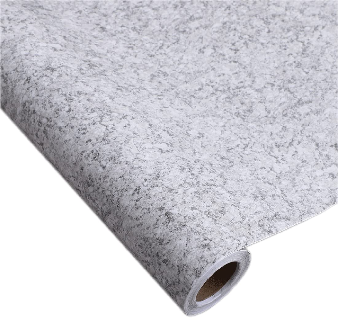 3D Textured Peel and Stick Wallpaper Grey Contact Paper for Walls Kitchen Cabinets Countertop Bathroom Bedroom Furniture (24x117 Inches, Little Grey)