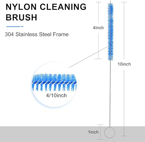 Miniatura 3 de Kit de limpiador de cepillo de drenaje flexible  Cepillo de limpieza de nailon elástico de doble cabeza de 5 pies de largo + 3 cepillos de paja de