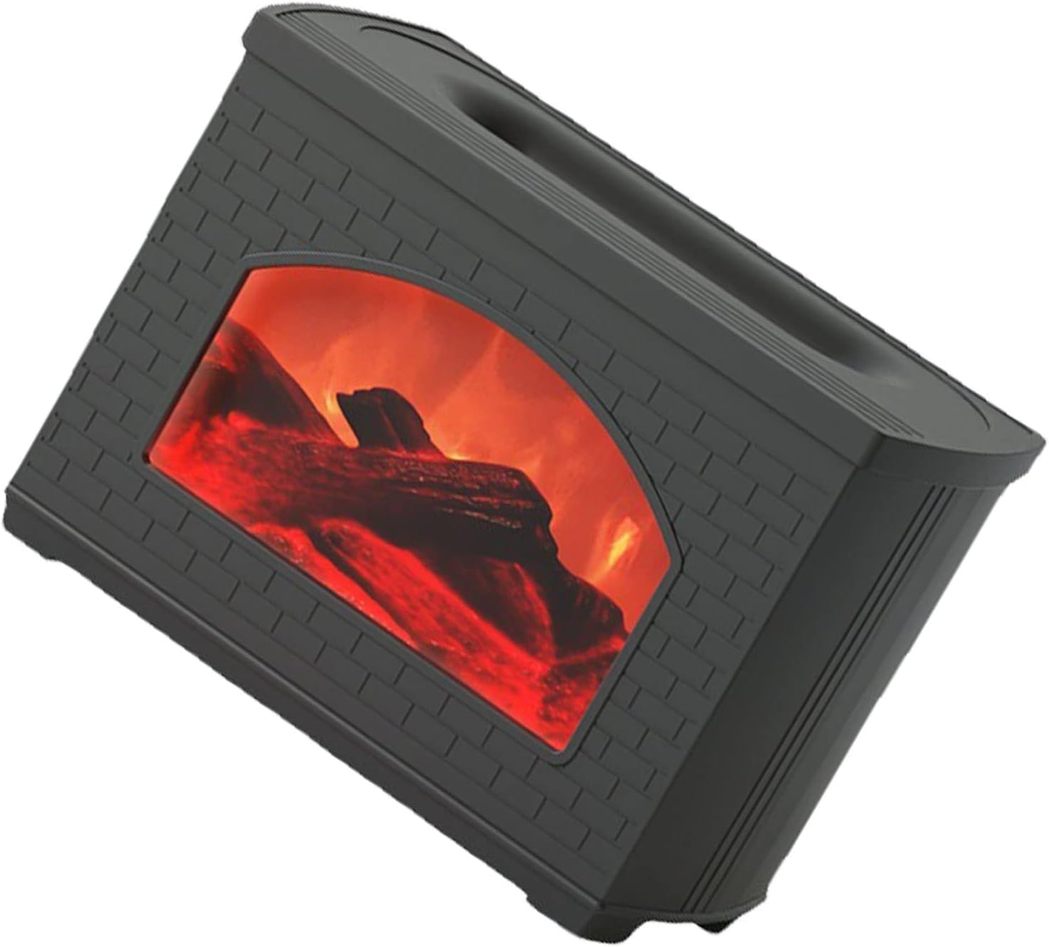per Uso Domestico Mini diffusore d'Aria Portatile da 270 ml, umidificatore a Nebbia simulato caminetto Design umidificatore di aromi Protezione dallo spegnimento diffusore antincendio(Black)