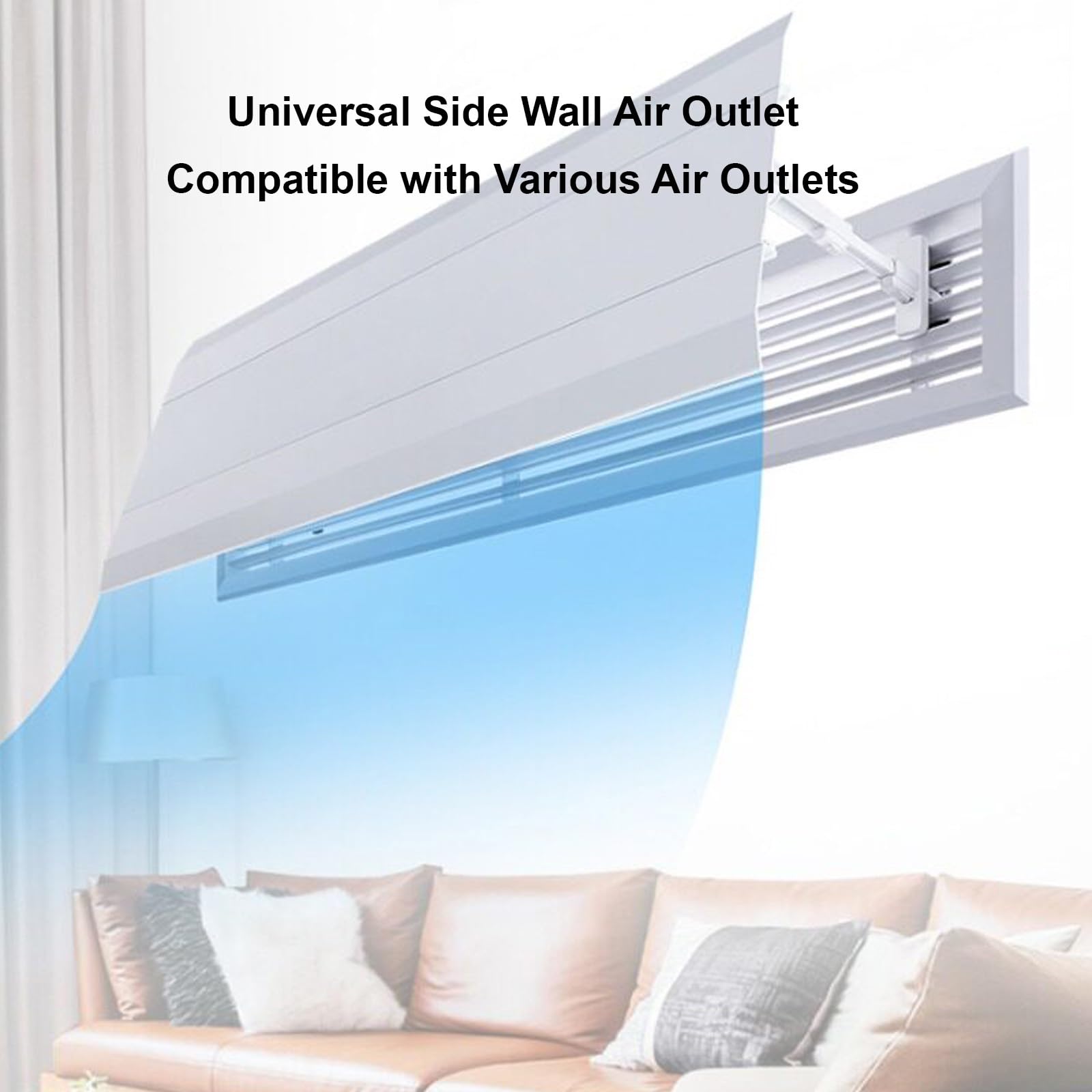 Deflettore Condizionatore Regolabile, Deflettori Condizionatori Anti-Flusso per Pareti Laterali, Bocchette e Griglie a Soffitto(60x45cm/24x18in)
