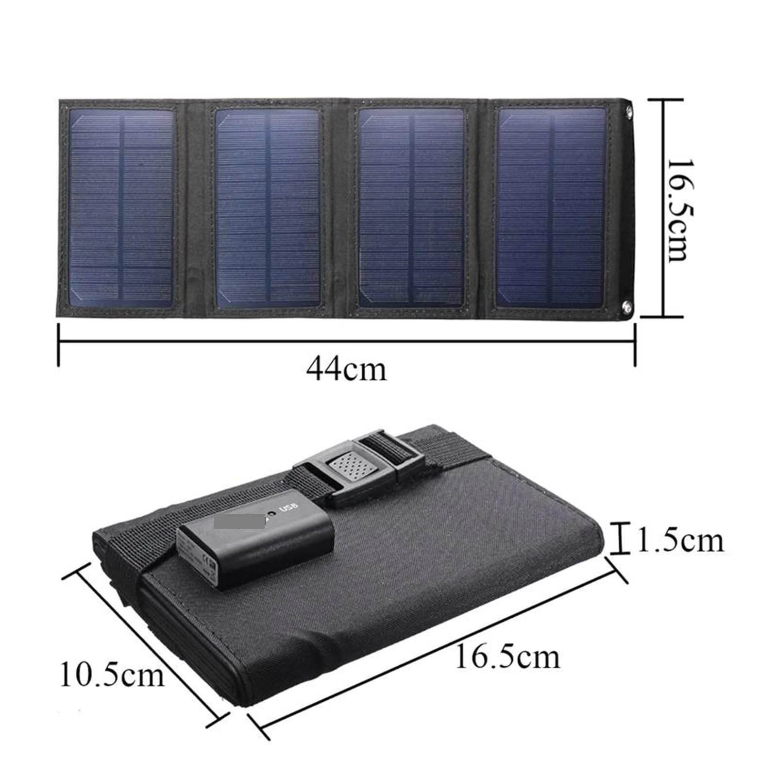 Pannello Solare Pieghevole, 2pcs Caricatore USB Solare Pieghevole Impermeabile con Moschettone,per casa, Campeggio(Camouflage)