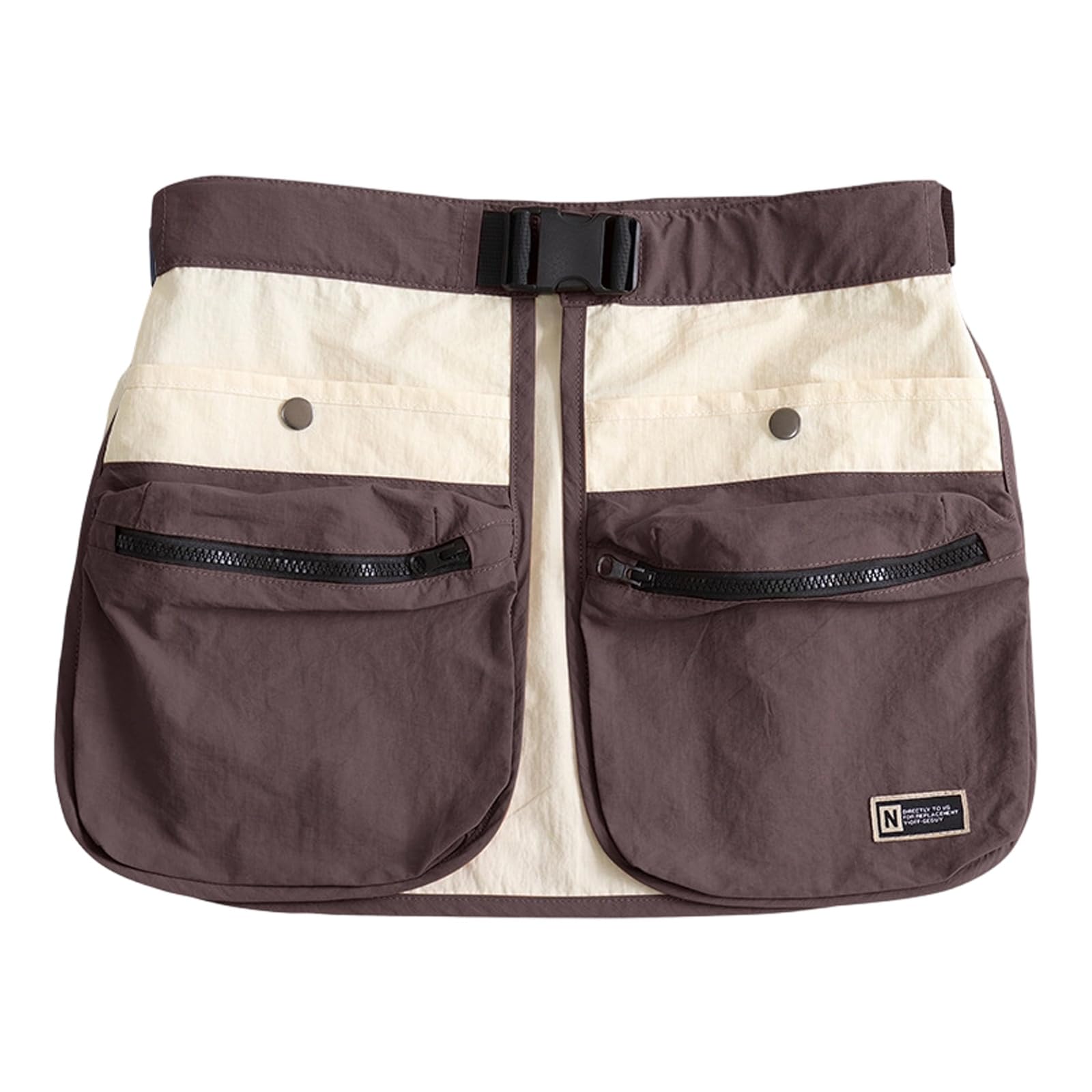 Generous Adventure Riñonera con cierre de cremallera y diseño ergonómico, bolsas deportivas para senderismo, ciclismo y entrenamiento, bolsa impermeable, Blanco y marrón, Mass Beauty