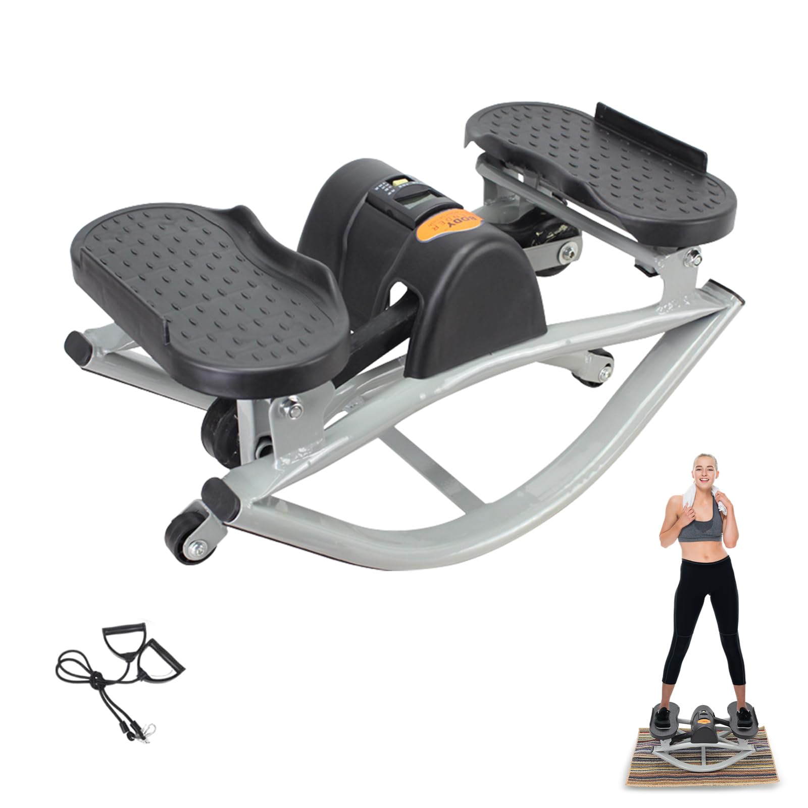 Rock Stepper, Step Rocker Side-swinging Fitness Stepper Home Training Device, Fitness Equipment Suitable for Home, Apartment and College Dorm