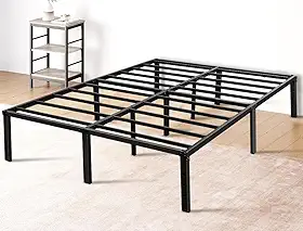 Hivento Estrutura de Cama Casal de Metal, Suporta até 400 kg, Estrutura Estável e Silenciosa, 34 cm de Altura Sob a Cama, 188×138×34 cm, Fácil de Montar, Móvel de Quarto que Economiza Espaço