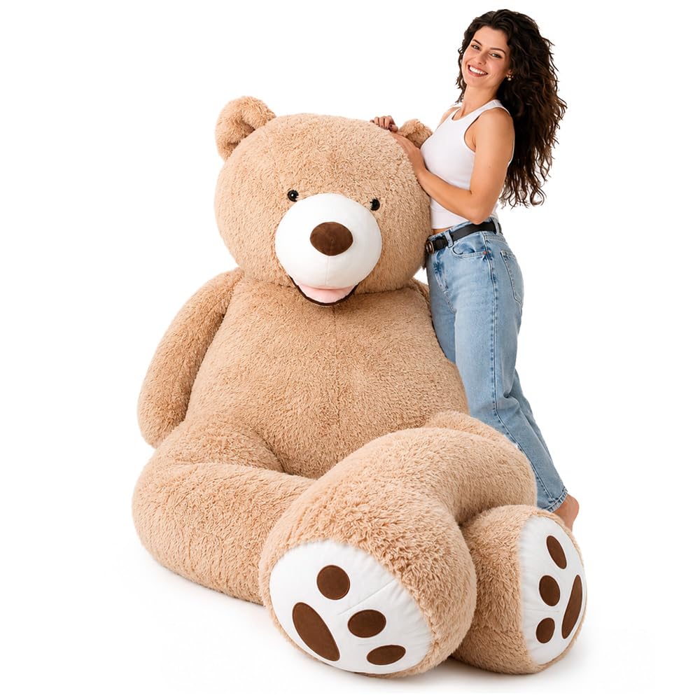 MKS XXL Teddybär 260 cm – weiches XXL Kuscheltier mit waschbarem Bezug & Reißverschluss, großer riesen teddybär aus Polyesterplüsch, Groß als Geschenk & Deko für Zuhause