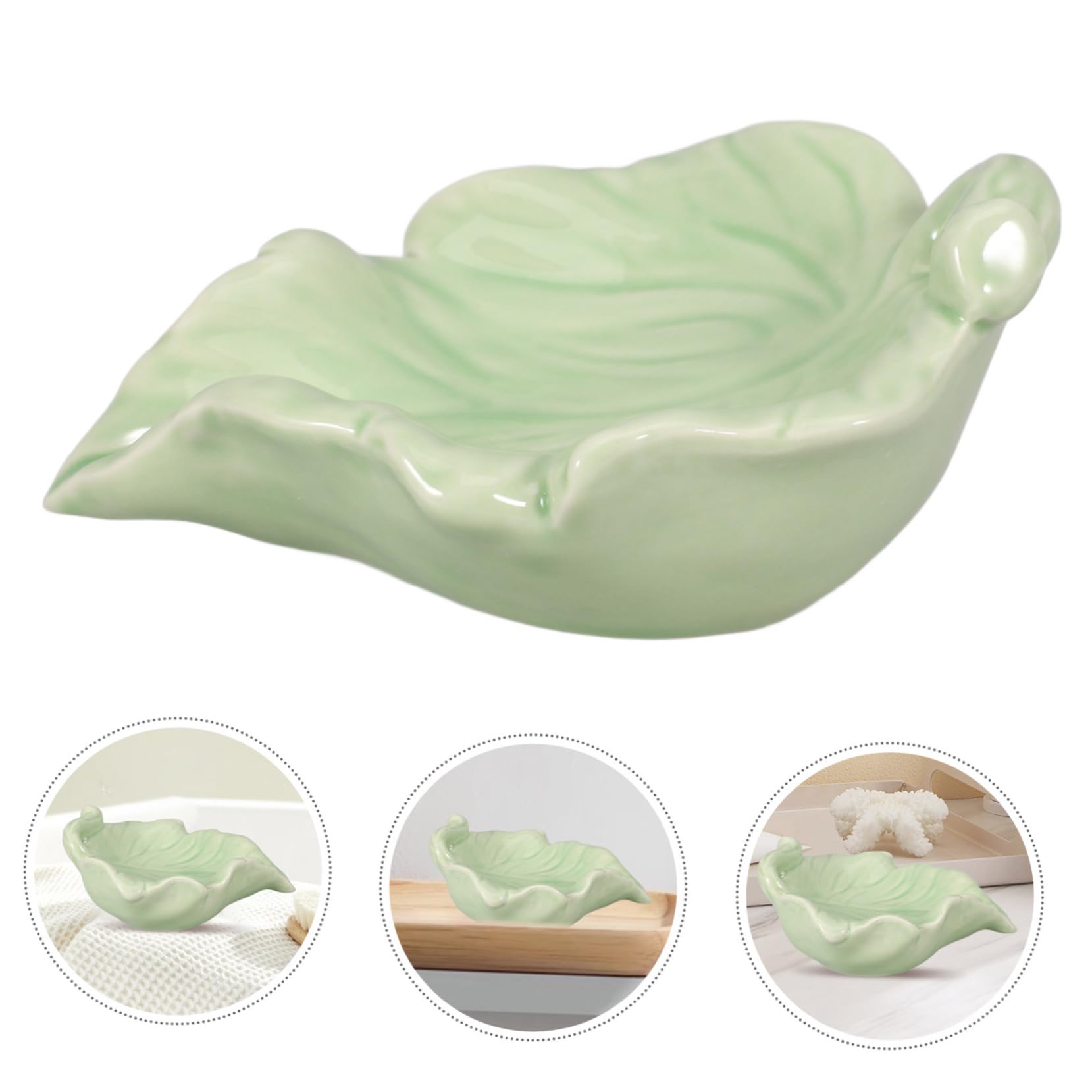 IMIKEYA 3piezas Jabonera De Cerámica Autodrenante Forma De Soporte Multifuncional para Jabón De Barra y Esponja De Cocina para Baño y Ducha