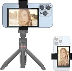 Tela de monitor de selfie Newmowa Vlog para celular, suporte magnético para celular, usando câmera traseira para selfie Vlog Live Stream TikTok, compatível com iPhone (suporta gravação com fio 4K
