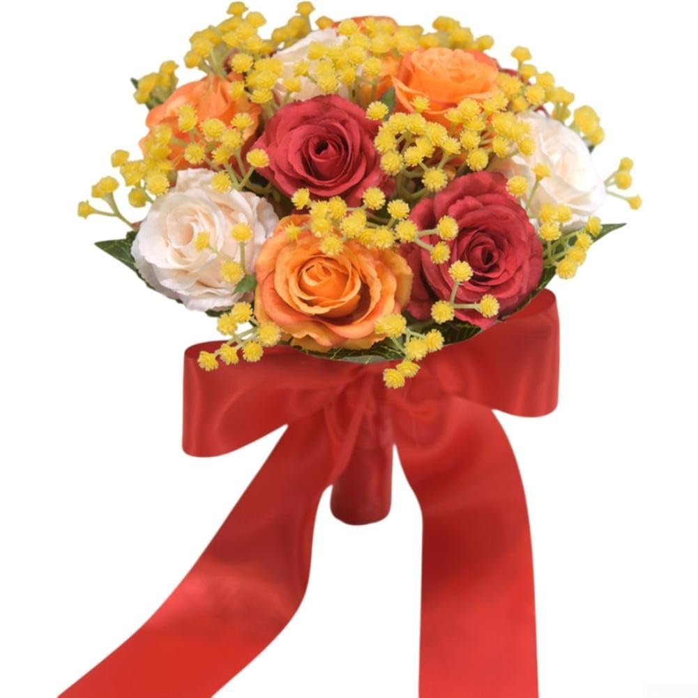 Rose portative en soie rouge pour réussir vos photos de mariage sans flétrissure